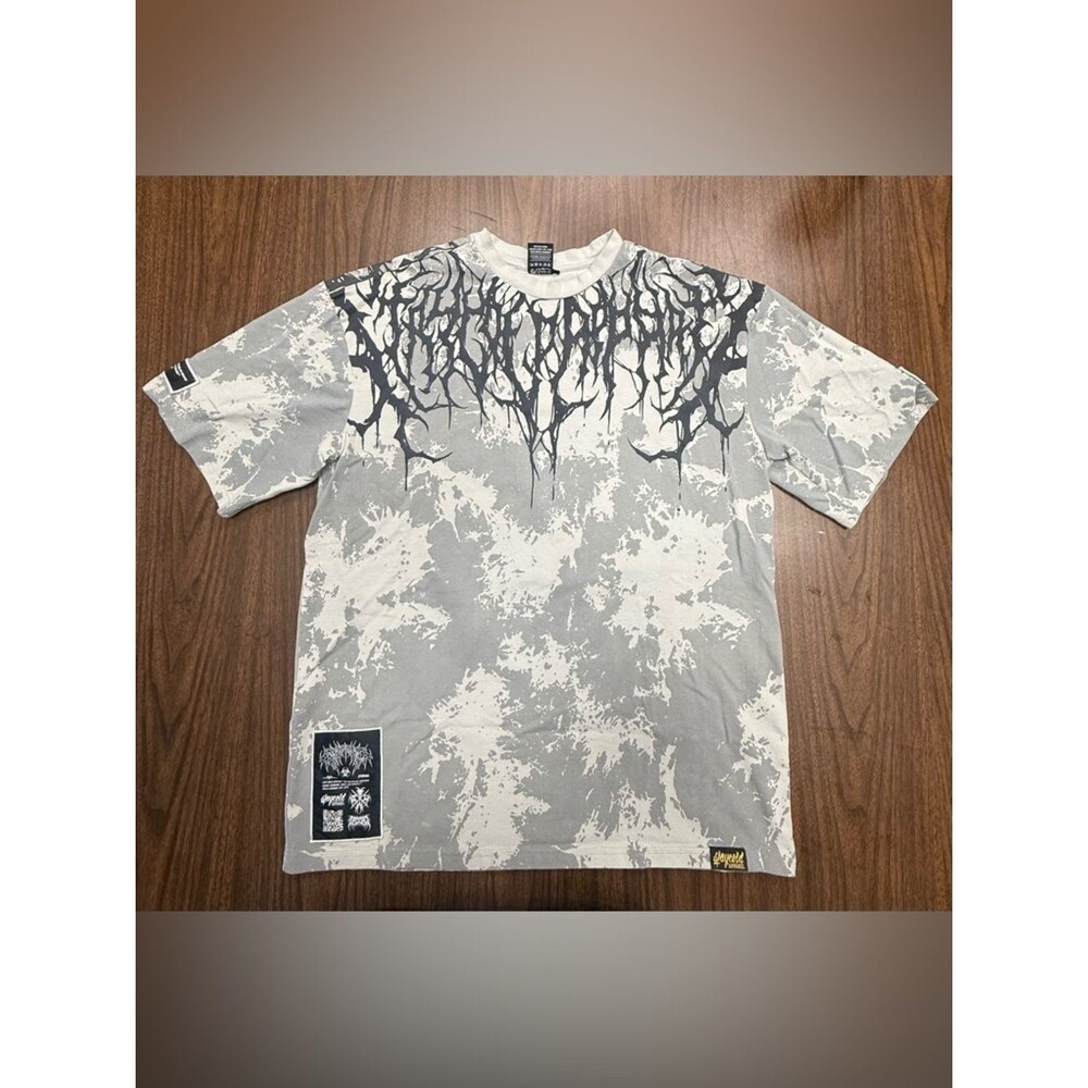 Stay Cold Apparel Grey/Cream “Reign of Blood”Oversized Graphic Men's T-Shirt